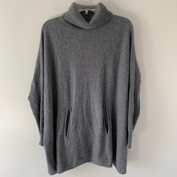 Garnet Hill Oversized Wool Cashmere Turtleneck Sweater - Picture 2 of 8